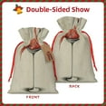 thumbnail image 2 of Pofeuu Flamingo Sitting On Chair Print Burlap Bags with Drawstrings Drawstring Gift Bags Pouch Bag for Thankgiving Birthday Party Gift Wrapping Treats and Party Favors-Medium, 2 of 9