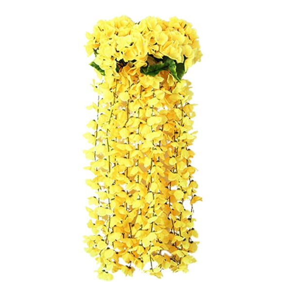 witspace Artificial Hanging Flowers for Outdoor, Violet Ivy Fake Hanging Plant & Flowers for Home Wedding Garden Yard Hanging Baskets Wisteria Garland Orchid Bunch Decoration