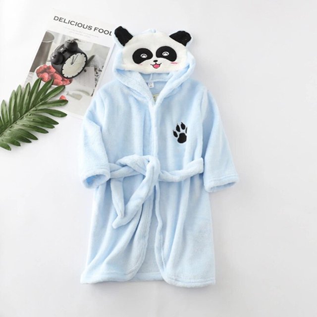 Albornoz para bebé, bata de baño suave con capucha para niños, ropa de algodón para niños, toallas de manga larga para niñas, ropa de dormir de invierno, albornoz de animales para niños 11T 12T Gao Jinjia LED