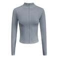 thumbnail image 1 of Ropa de yoga para mujer, camiseta ajustada de manga larga para fitness, para correr por la mañana, chaqueta deportiva profesional absorbente del sudor de secado rápido, 1 of 5