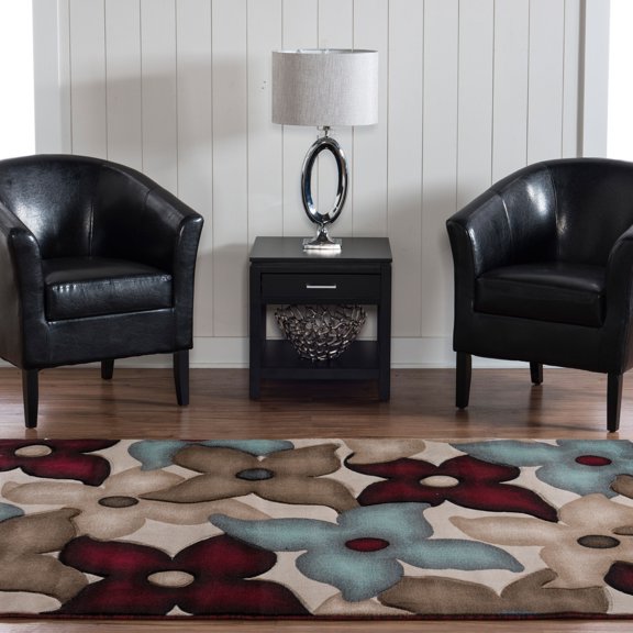 Milan Power Loomed Rug, Garnet/Ivory