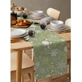 thumbnail image 3 of Table Runners 120 Inches Long Dress Scarves, Christmas Green Farmhouse Coffee/Dining/Kitchen Table Runner for Living Room, Xmas Winter Snowflakes New Year Holiday 13x120 Inch, 3 of 7