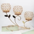 thumbnail image 3 of Candelero de cristal Zulema candelabro de 3 brazos decoración, 3 of 7