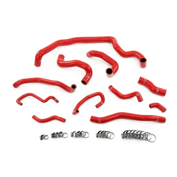 HPS Performance Red Silicone Radiator, Heater, Water Pump, Expansion Tank Coolant Hoses Compatible for 2007-2012 Mini Cooper 1.6L Turbo (N14) Manual Trans, 57-1995-RED