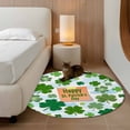 thumbnail image 2 of Small Round Rug 3Ft Washable Non-Slip, St. Patrick's Day Circle Area Rugs for Living Room Bedroom, Green Lucky Shamrock Leaves Cloud Blue Indoor Floor Mats Carpet Runner for Home Decor, 2 of 8