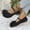 Black, variant on Women's Flat Shoes, Non-slip T-Strap Comfortable Soft Sole Round Toe Party Shoes Black Size 6.5
