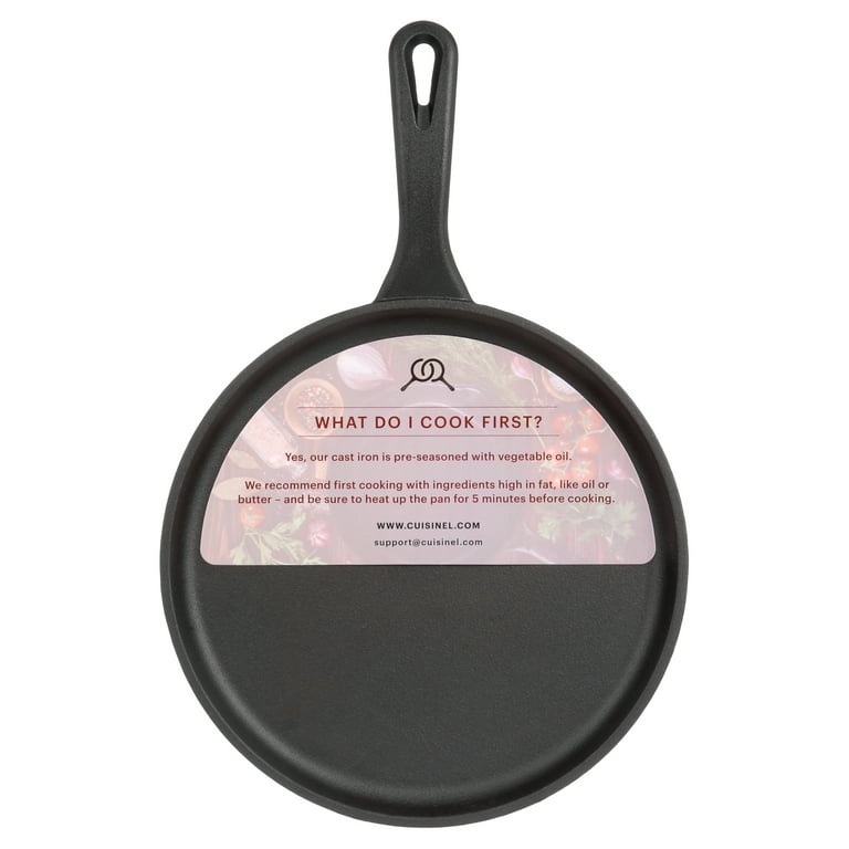 Cuisinel Cast Iron Round Griddle – 10.5” Pan