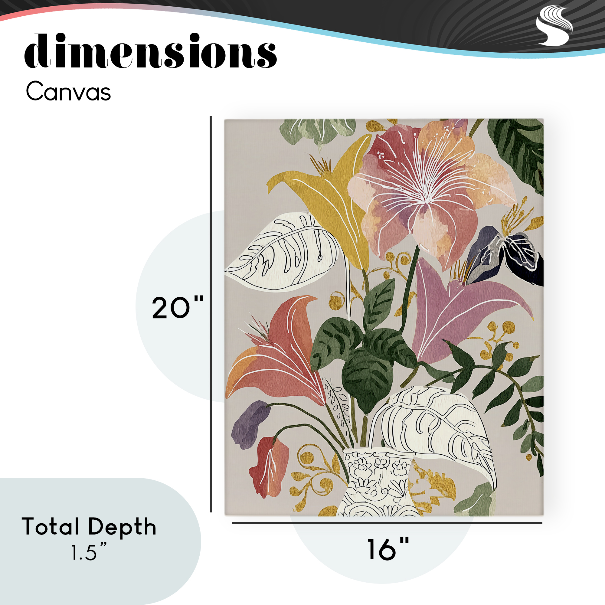 Playful Flower Bouquet Canvas Wall Art, design by Annabelle Hall