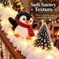 thumbnail image 5 of Clearance Penguin Christmas Stair Snow Decor with Warm Glow Lighted Xmas Figurine Decor for Home, 5 of 7