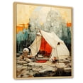 thumbnail image 2 of Designart "Minimalist Collage Of Camping Travel" Camping Travel Floater Framed Canvas Art Print, 2 of 5
