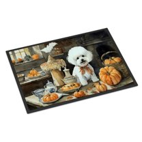 Carolines Treasures DAC1742MAT 18 x 27 in. Unisex Bichon Frise Fall Kitchen Pumpkins Doormat