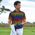 thumbnail image 6 of Balery Dragon Scales Printed Men’s Short Sleeve Polo Shirt, Midweight Men's Shirt,Golf Polo shirts -Small, 6 of 9