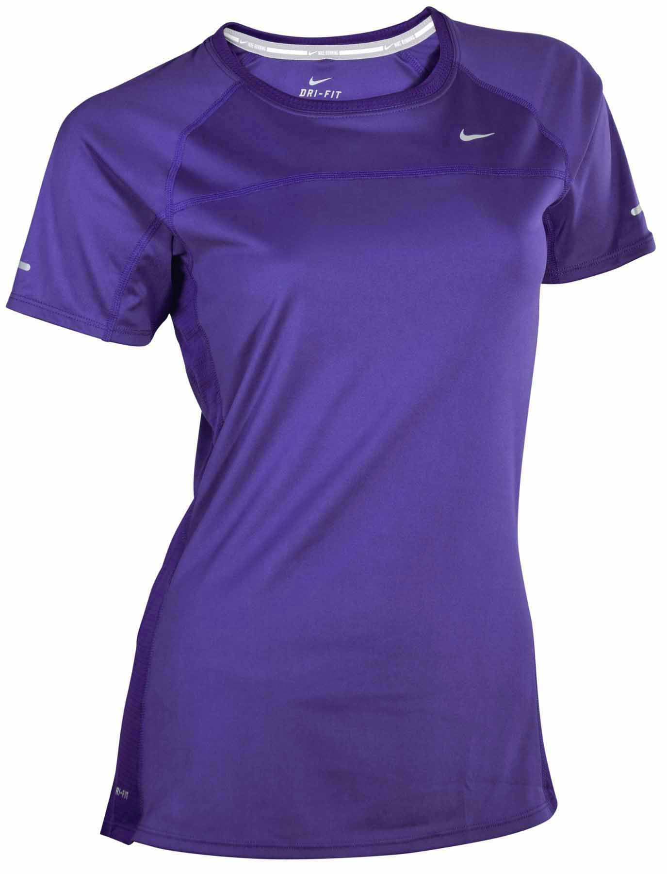 Nike - Nike Women's Dri-Fit Miler Short Sleeve Running Shirt-Blue ...