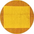 thumbnail image 1 of Ahgly Company Indoor Round Abstract Yellow Modern Area Rugs, 6' Round, 1 of 4