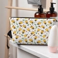 thumbnail image 5 of Picia Bee and Flowers Printed Leather Travel Toiletry Bag,Cosmetic Organizer, Makeup Travel Bag, Durable Travel Pouch, Compact Toiletry Bag, Travel Accessories, 5 of 6