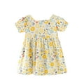 thumbnail image 1 of Robes pour Filles Manches Courtes Col Rond Imprimé Vêtements Décontractés Mignons Robe pour Tout-Petits Noir 2-3 Ans, 1 of 4