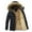 Black, variant on 2024 Mens Down Puffer Jacket Hoodies Fur Collar Winter Fall Solid Color Lightweight Coat Casual Thin Insulated Jackets Fashion Outwear with Pockets Black M