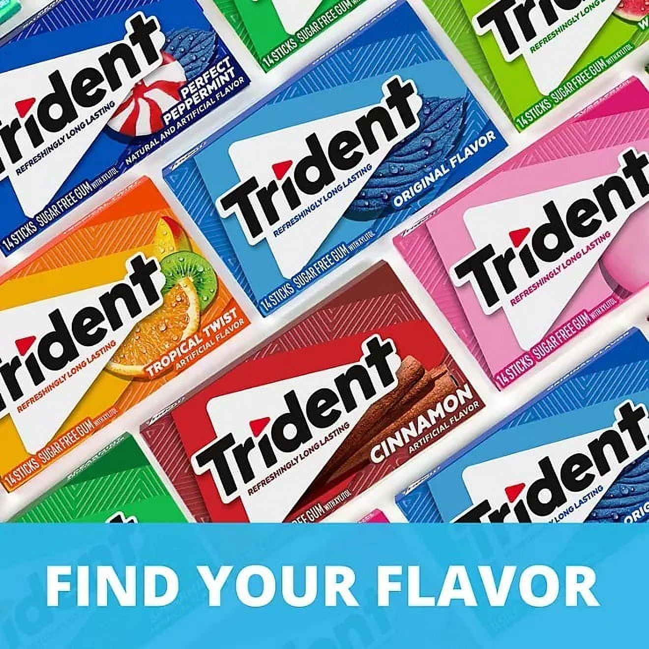 6 Pack Sugar-Free Gum | Trident Tropical Twist Flavour Gum - 14 Pieces Per Pack |Buy from RADYAN