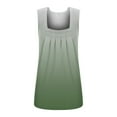 thumbnail image 4 of up to 60% off Gifts Usmixi Womens Tank Tops Comfort Lightweight Loose Fit Flowy Pleated Swing Ladies Fashion Tunic Vest Tops Summer Trendy Gradient Print Square Neck Sleeveless Shirts Blouse Green s, 4 of 4