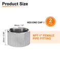 thumbnail image 2 of 2 Pcs Hex End Cap 304 Stainless Steel Nut, NPT 1" Female Thread Pipe Fitting, 2 of 7