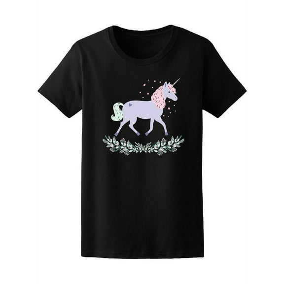 Purple Fantasy Cute Unicorn T-Shirt Women -Image by Shutterstock, Female XX-Large