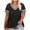 Black1, variant on Jalioing Fashion Plus Size Shirts for Women Sparkly Short Sleeve V Neck Tee Shirt Summer Casual Loose Color Block Tops