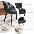 thumbnail image 3 of Furniliving Modern Accent Chair, Faux PU Comfy Wingback Chair with Arm, Button Tufted Accent Lounge Chair, Reading Chair for Living Room/Bedroom/Office, Black, 3 of 10