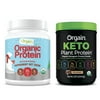 Orgain - Organic Vegan, Non-GMO Plant Based Protein Powder - Peppermint Hot Chocolate (1.02 LB) + Keto Protein Powder - Chocolate (0.97 LB)