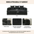 thumbnail image 3 of 78.8" Folding Floor Sofa Bed with Armrest, Chenille Sleeper Couch, No Assembly,Black, 3 of 8