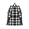 thumbnail image 3 of Daiia White And Black Plaid Vintage Canvas Backpack for Men and Women ,Hiking Backpack,Travel Laptop Bag for School,Large Capacity Backpack, 3 of 8