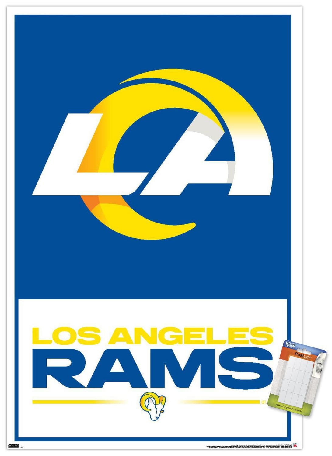 NFL Los Angeles Rams - Logo 21 Wall Poster, 22.375" x 34" Framed