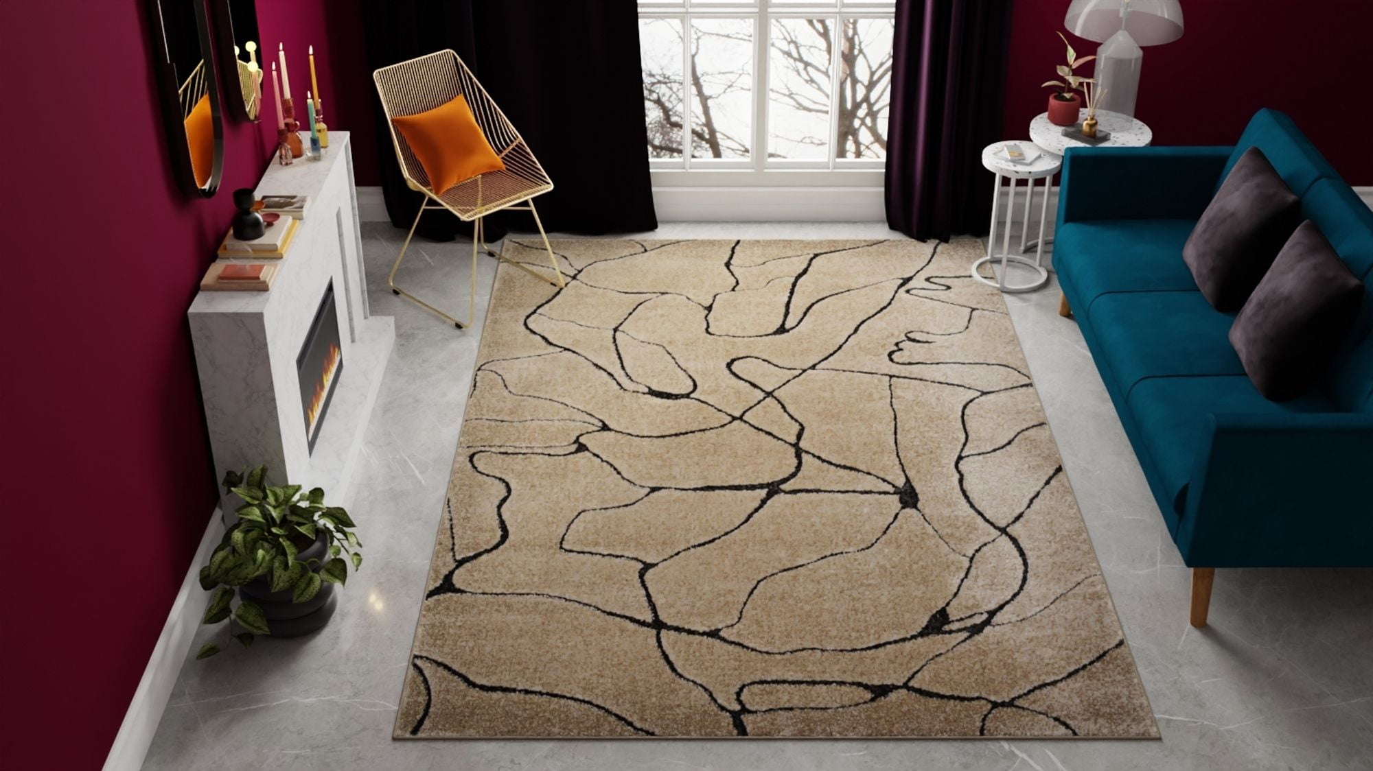 Rugs America Chanai CN20C Contemporary Geometric 5'0" X 7'0" Area Rug