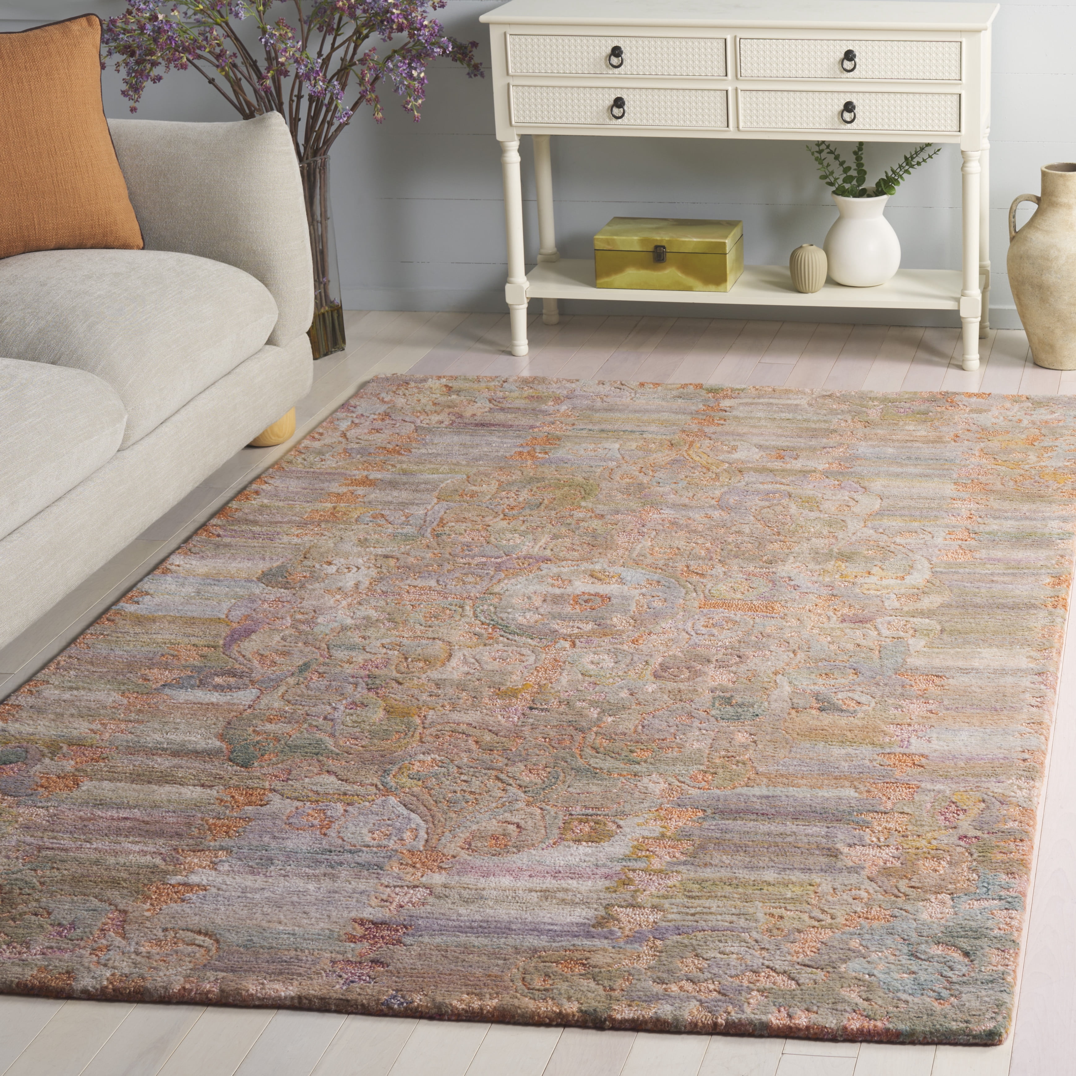 SAFAVIEH Marquee Deziree Medallion Area Rug, Rust/Green, 8' x 10'