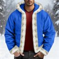 thumbnail image 2 of Men's New Fleece-Lined Hooded Cardigan Hoodie - Royal Blue S, 2 of 6