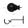 thumbnail image 6 of Elrene Home Fashions Cordelia Single Curtain Rod with Globe Ball Finial, Antique Black, 48" x 86", 6 of 9