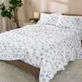thumbnail image 3 of Bare Home Luxury 100% Cotton Flannel Full Sheet Set, Deep Pocket, 4-Piece, Snowflakes, 3 of 10