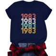 thumbnail image 3 of Chemises à Manches Courtes pour Femmes Mode Décontractée 1982 Imprimé Col Rond Ample T-Shirt à Manches Courtes Chandail Hauts Hauts à Manches Courtes pour Femmes Hauts à Manches Courtes pour Femmes, 3 of 6