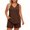 Coffee plus size pajama set for women a1, variant on Women's Plus Size 2 Piece Pajama Set V Neck Sleeveless Tank Top and Shorts Casual Basic Lounge Wear Summer Sleepwear Loungewear Two Piece Shorts Set, Coffee 2XL