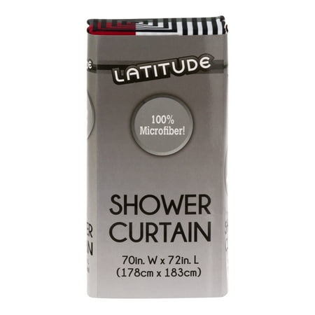 Latitude 100% Microfiber Shower Curtain, Multicolor, 1.0 CT