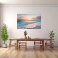 thumbnail image 2 of Pastel Sunset Wave Ocean Framed Canvas Wall Art, Soft Minimal Decor for Hallway Kitchen Bathroom Ready to Hang12"L x 8"W, 2 of 10