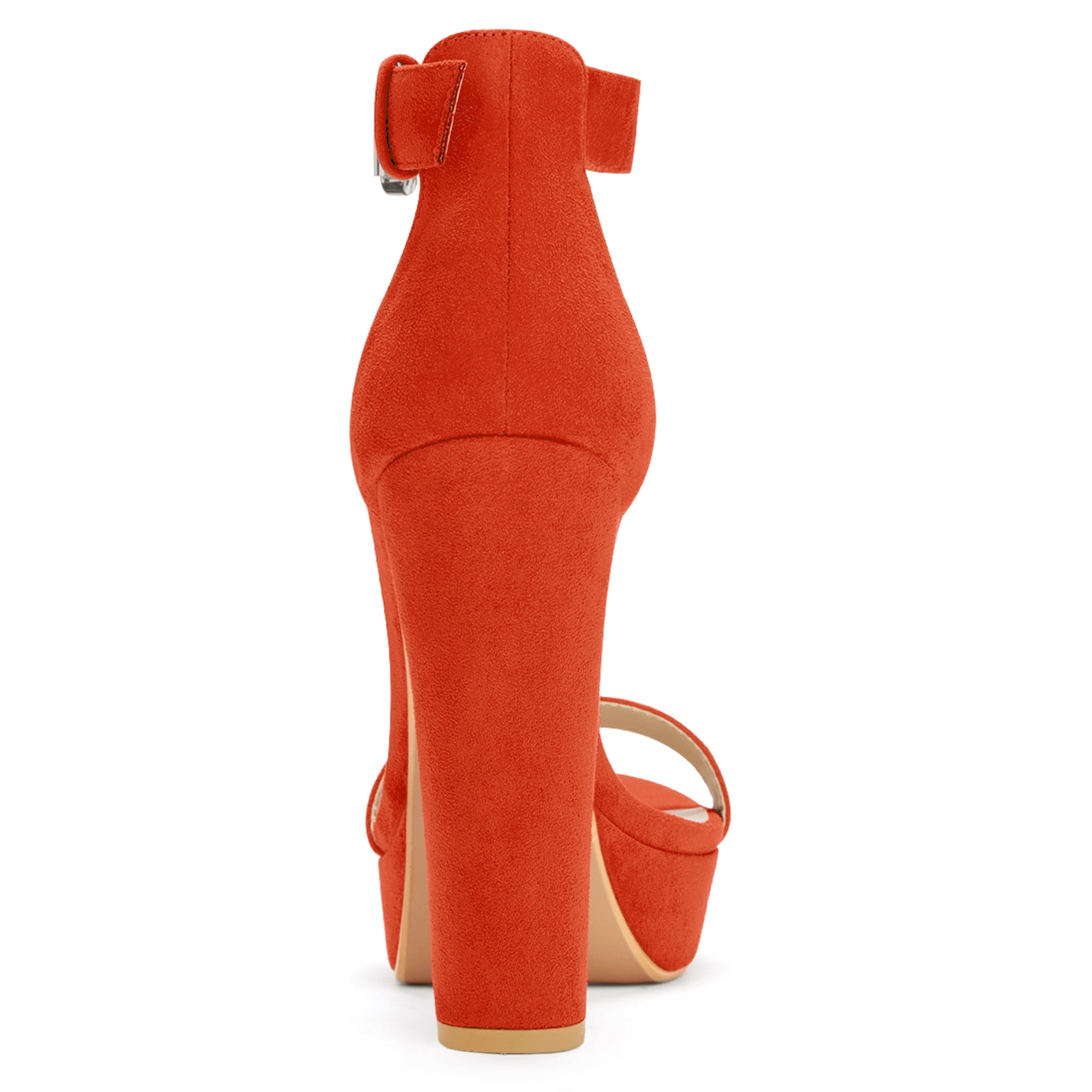 DARING DIVA Women's Platform High Chunky Heel Sandals Orange US 9/UK 7/EU 39
