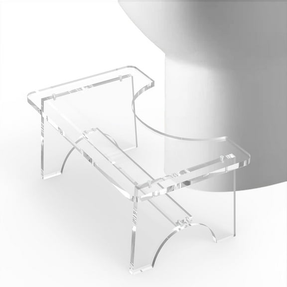 Toilet Stool for Adult,7 Inches Squat Potty Stool Poop Stool for Bathroom Toilet Feet Step Foot Stool Portable for Men Women Clear Toilet Stools Squat Adult Acrylic Step Stool for Toilet