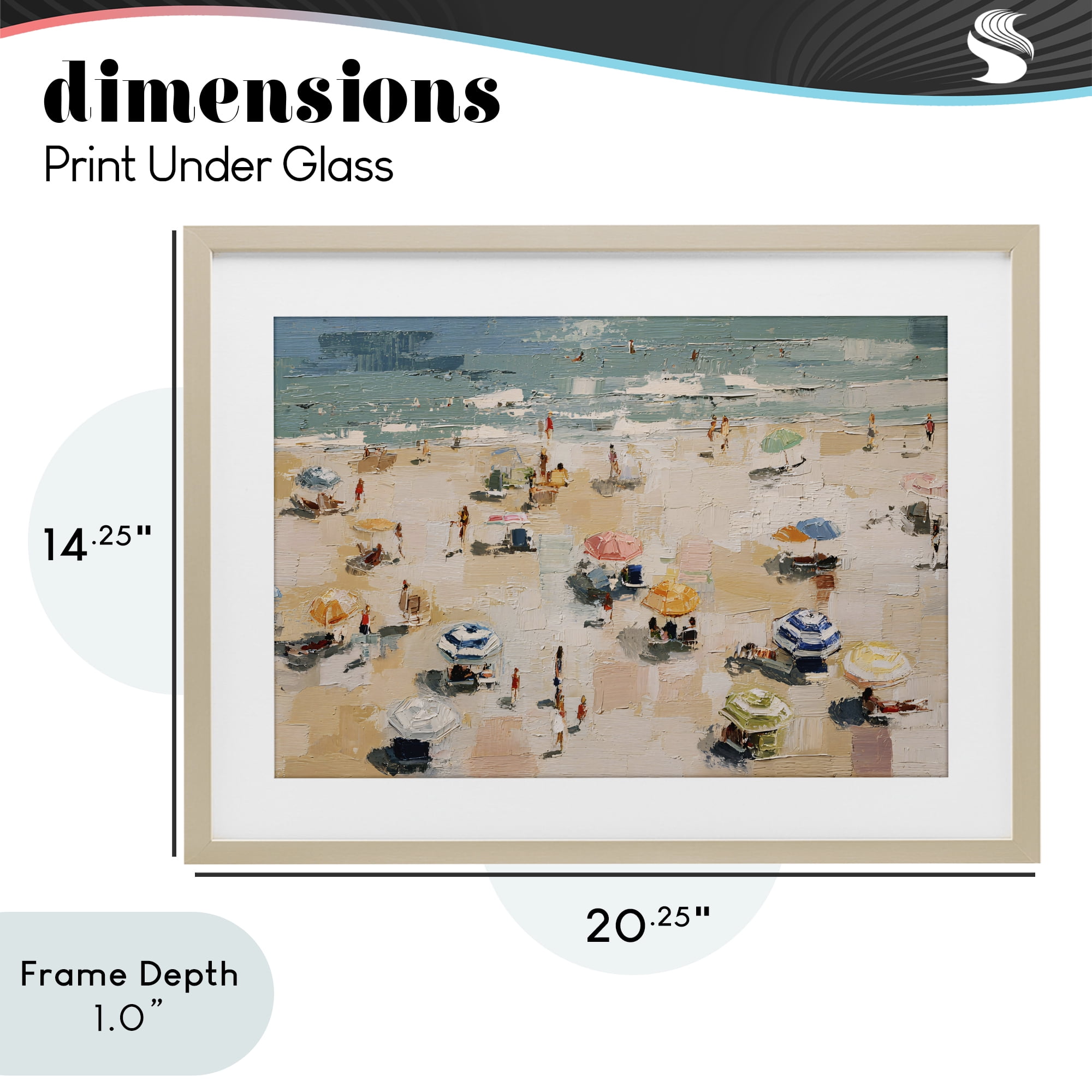 Stupell Industries Summer Beachgoers Expression Birch Framed Print Under Glass, design by Jacky Ngan