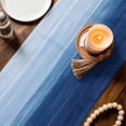 thumbnail image 4 of Table Runners 72 Inches Long, Navy Blue Ombre Cotton Linen Kitchen Dining Coffee Table Runner for Party Home Decor, Modern Abstract Art Ocean Oil Painting Tabletop Dresser Scarves Runner 16x72 Inch, 4 of 9