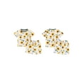 thumbnail image 4 of Girls Summer 2PCS Shorts Sets Short Sleeve Crewneck Sunflower Print Tops Shorts Sets, 4 of 10