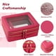 thumbnail image 2 of Organizador de maquillaje Aveniee XL, transparente, doble capa, rosa intenso, 2 of 3