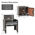 thumbnail image 4 of Costway 3PCS Patio Wicker Furniture Set Storage Table W/Protect Cover Gray, 4 of 10