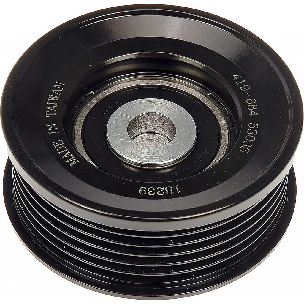 KarParts360 For Toyota Land Cruiser 1998-2007 Idler Pulley | Steel | Serpentine Belt Type | Black | 6 Groove | 11.5 Mm. Inside Diameter | 2.4 Mm. Material Thickness | 11927EA000, 166040F010