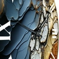 thumbnail image 3 of Designart "Fluid Movements Blue Orange Expression" Abstract Shapes Oversized Wall Clock, 3 of 6