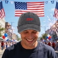thumbnail image 2 of mgoYE America 250th Anniversary Hat Men Women American Flag Cap 4th of July Hat Patriotic Short Brim Cap USA Flag Stripe Star Summer Hat(Black,A), 2 of 6